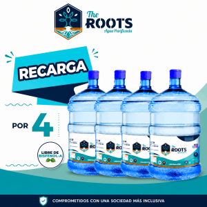 4 Recargas de 20 litros de agua purificada + Despacho Incluido